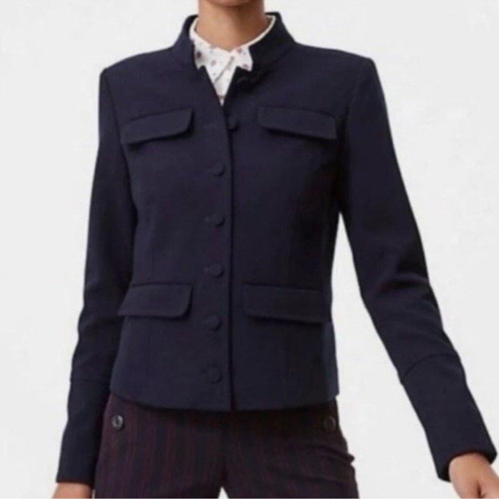 LOFT Navy Blue Military Style Blazer Jacket Women’s 00P NWT NEW